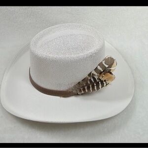 Hat Gallero Women's with Feathers and metal Bird  Size M (H030)